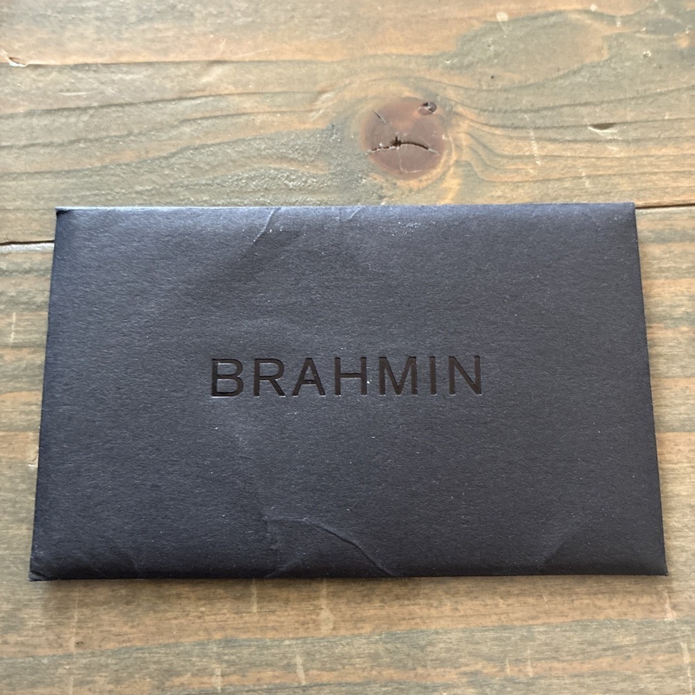 Brahmin Women's Black Crocodile Pattern Zip Wallet w/ Logo Credit Card - Picture 4 of 8